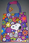 Snoopy & Woodstock on flower background Tote Bag
