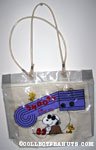 Joe Cool & Woodstock leaning on rock Radio Tote Bag