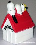 Snoopy and Woodstock on Doghouse bank