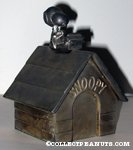 Snoopy on Doghouse at typewriter Silverplated Bank