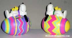 Snoopy and Woodstock on Striped Egg