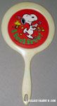Snoopy & Woodstock dancing in flowers 'I Feel Free' hand-held Mirror