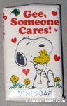 Snoopy hugging Woodstock 'Gee, Somone Cares' Mini Soap Bar
