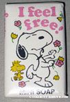 Snoopy & Woodstock dancing with flowers 'I Feel Free' Mini Soap Bar