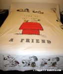 Snoopy & Woodstock on Doghouse 'Love is a Friend' Bedspread