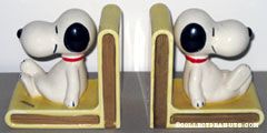 Snoopy sitting on book Bookends