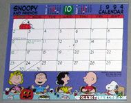 Peanuts Gang Loose sheet 1994 Calendar in plastic frame with stand