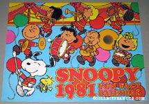 Snoopy leading Peanuts Band 1981 Fun Fact Calendar