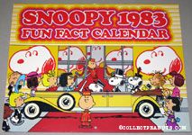 Peanuts Gang driving up to theatre in fancy car 1983 Fun Fact Calendar