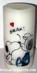 Snoopy kissing Peppermint Patty Diplomat Candle