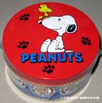 Snoopy with Woodstock on his nose Tin Canister