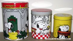 Snoopy's Cafe Set of 3 Tin Canisters