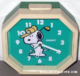 Snoopy golfing Octagon Alarm Clock