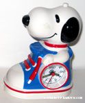 Snoopy in sneaker Alarm Clock - Red & Blue