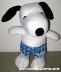Snoopy wearing flowered swim trunks Plush