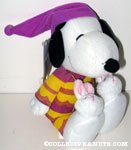 Snoopy wearing Pjs and Bunny Slippers Christmas Plush