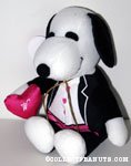 Snoopy wearing tuxedo and holding heart Valentine's Plush