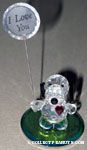 Snoopy holding sign 'I love you' Crystal Figurine