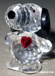 Snoopy standing with red heart Crystal Figurine