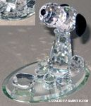 Snoopy sitting in front of dogdish Crystal Figurine