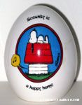 Snoopy on Doghouse 'Security is a Happy Home' Egg Figurine