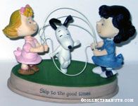 Snoopy jumping rope with Sally and Lucy Figurine