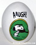 Snoopy biting tennis racquet 'AAUGH!' Egg Figurine