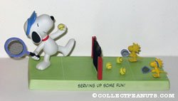 Snoopy & Woodstocks playing tennis 'Serving up some fun' Figurine