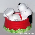 Snoopy laying in dog dish Figurine