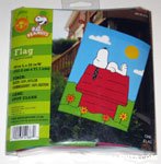 Snoopy laying on doghouse Flag
