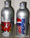 Snoopy & Woodstock on doghouse with stockings Diet Pepsi Aluminum Bottle