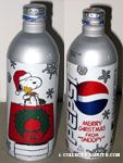 Snoopy holding gift with Woodstock on doghouse Pepsi Aluminum Bottle