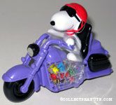 Snoopy riding purple motorcycle Candy Container