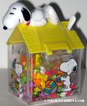 Snoopy laying on Easter decorated doghouse Candy Container