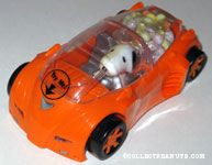 Snoopy driving orange sports car Candy Container