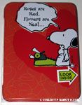 Snoopy writing poem Valentine's Candy Tin