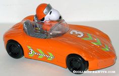 Snoopy driving orange racecar Candy Container