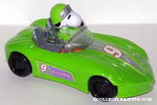 Snoopy driving green racecar Candy Container