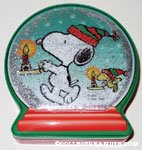 Snoopy and Woodstock holding Candles Christmas Candy Box