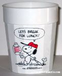 Baseball Snoopy and Woodstock Plastic Cup