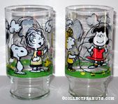 Peanuts skipping rope glass