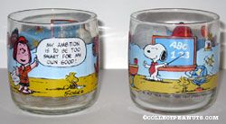 Peppermint Patty, Snoopy and Woodstock glass