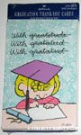 Sally writing wearing graduation cap Thank you Cards