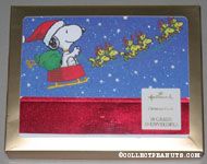 Snoopy driving sleigh drawn by Woodstocks Christmas Cards