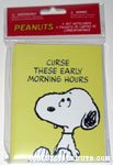Snoopy looking up 'Curse these early morning hours' Notecards
