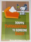 Snoopy & Woodstock pilgrims with pie 'Happy Thanksgiving to someone sweet' Hallmark Card