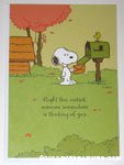 Snoopy & Woodstock at mailbox 'Right this moment, someone somewhere is thinking of you...' Hallmark Card