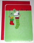 Snoopy & Woodstock in stockings 'Love you' Card