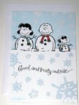 Peanuts Gang as snowmen 'Cool and Frosty outside' Card