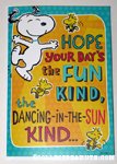 Snoopy & Woodstock dancing Birthday Greeting Card